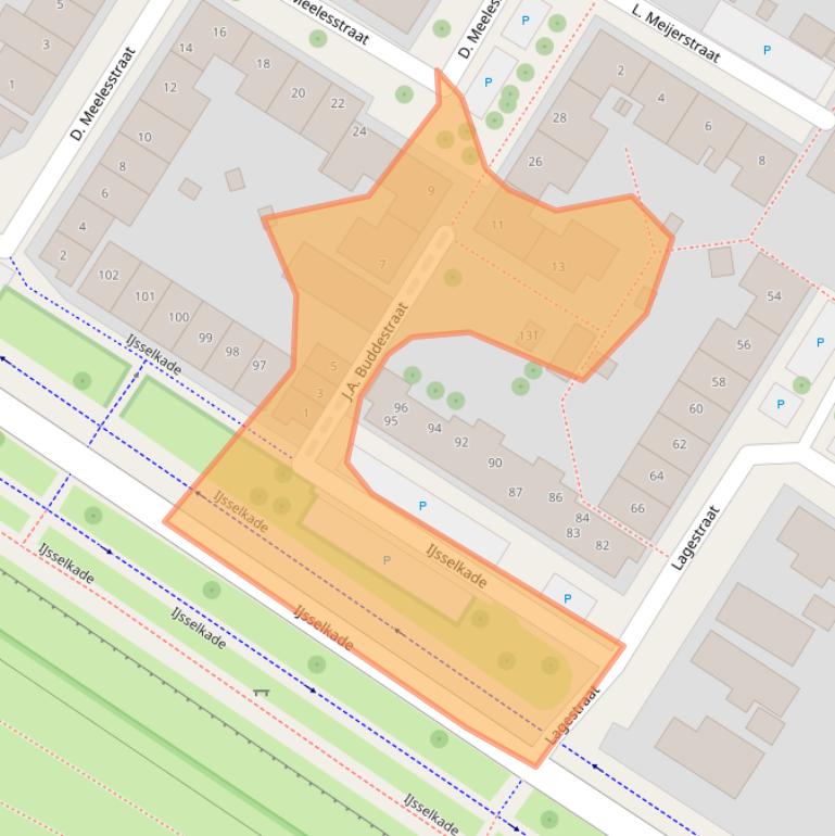 Kaart van postcodegebied 7412JD.