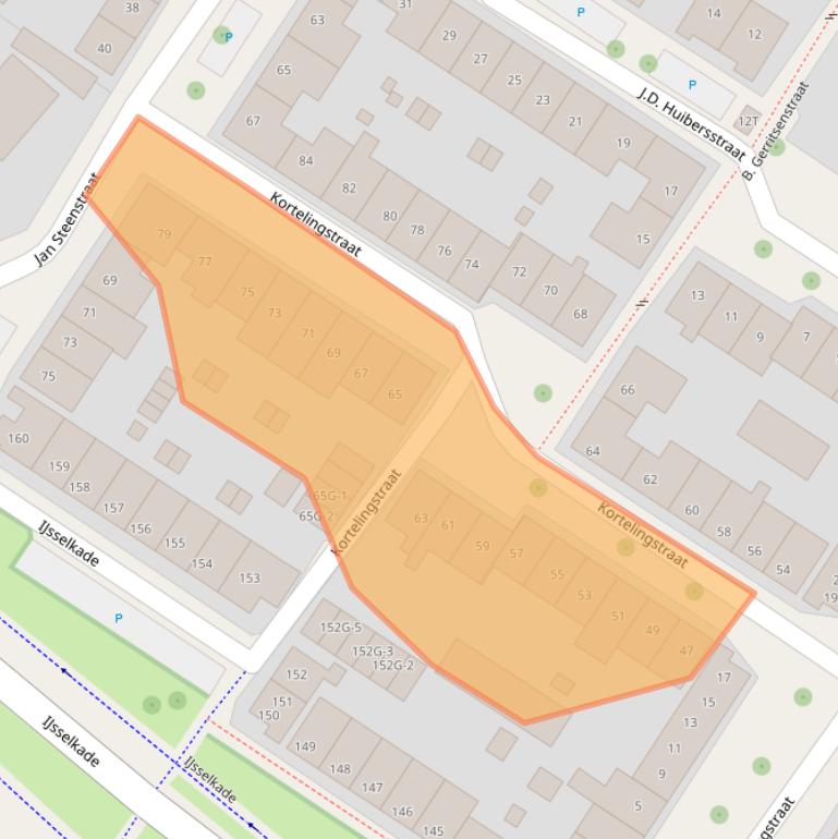 Kaart van postcodegebied 7412JL.