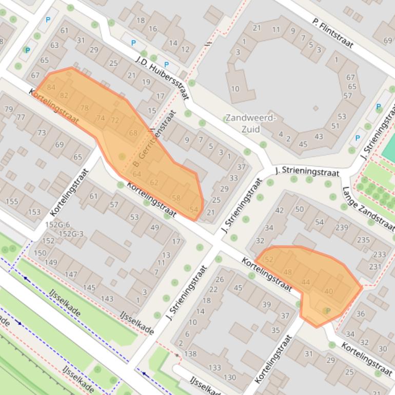Kaart van postcodegebied 7412JM.