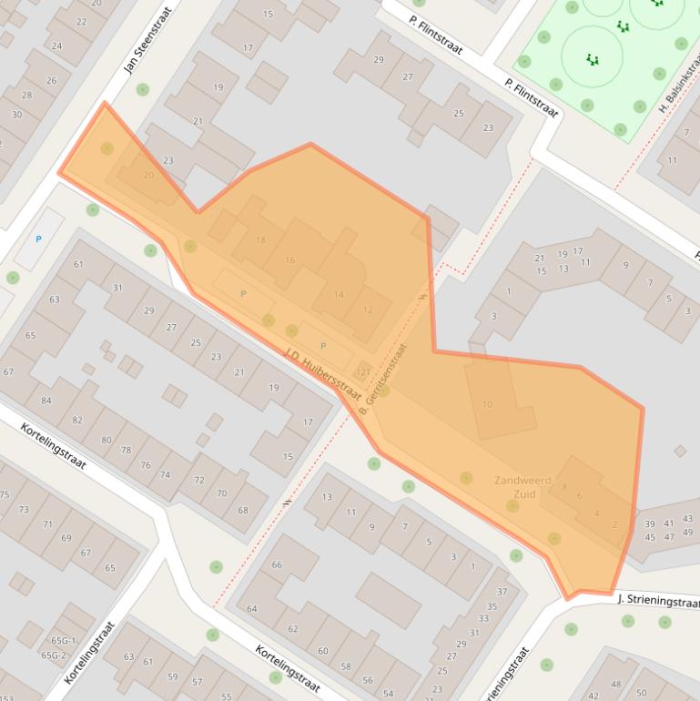Kaart van postcodegebied 7412JR.