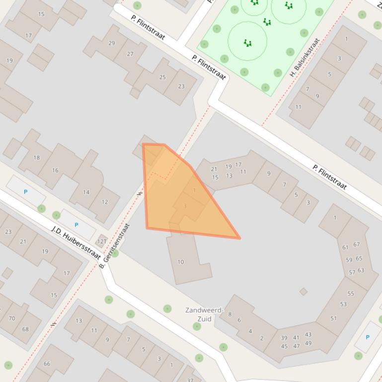 Kaart van postcodegebied 7412JX.