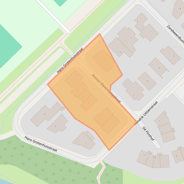 Kaart van postcodegebied 7412LH.