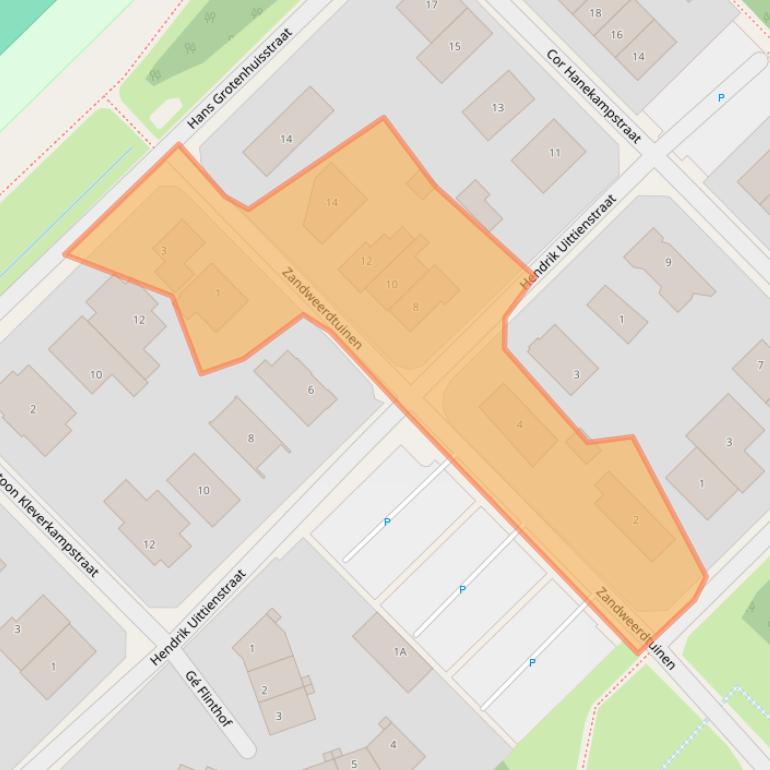 Kaart van postcodegebied 7412LJ.