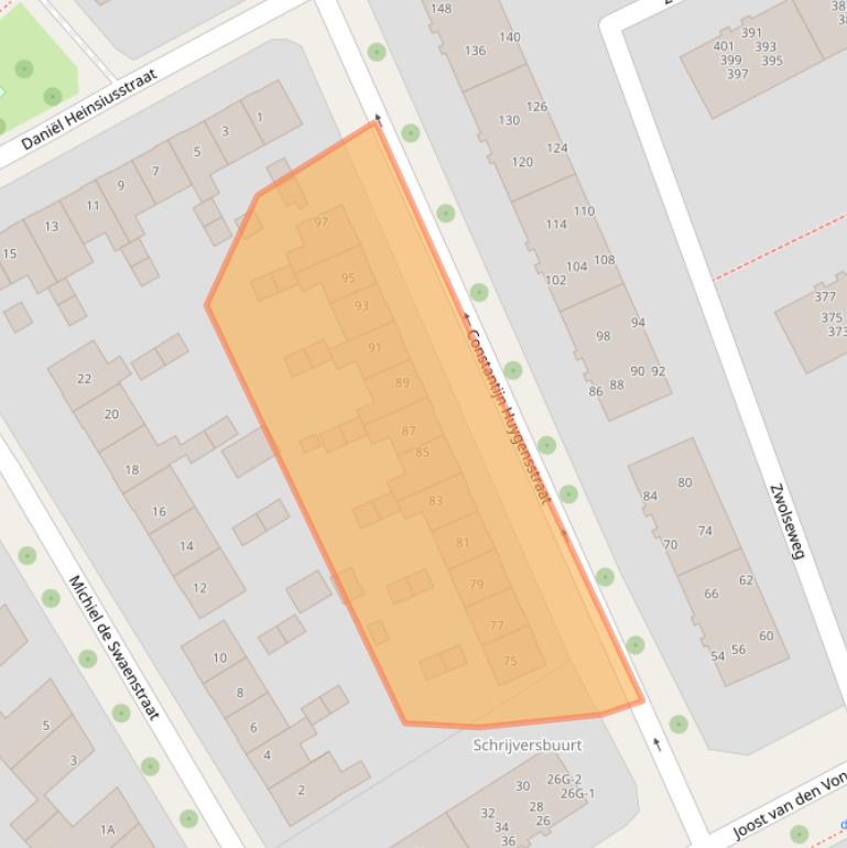 Kaart van postcodegebied 7412MG.