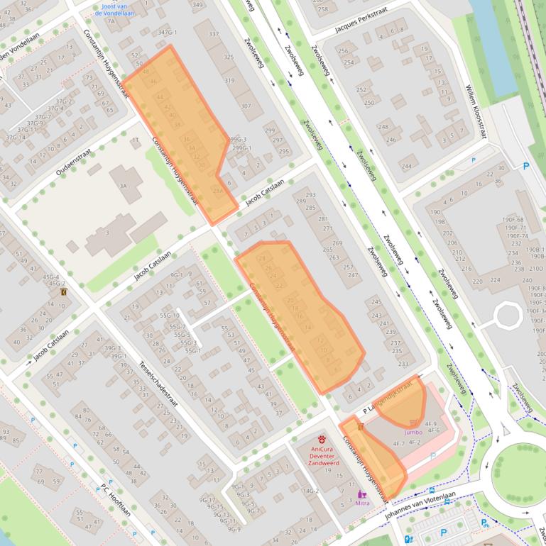 Kaart van postcodegebied 7412MH.