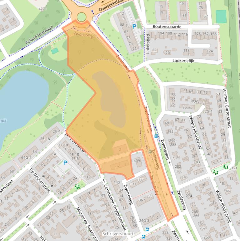 Kaart van postcodegebied 7412MT.