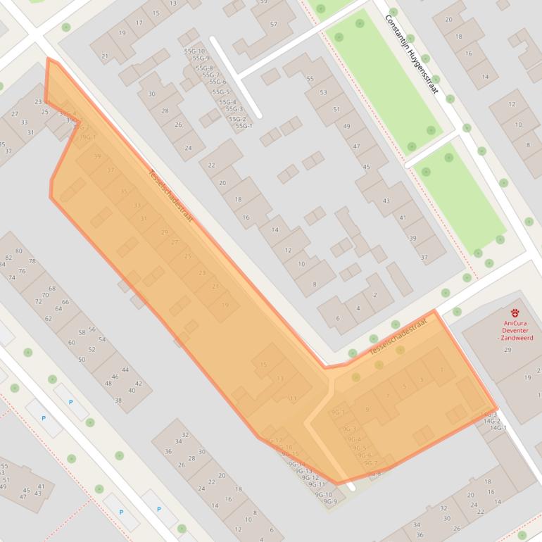 Kaart van postcodegebied 7412NA.