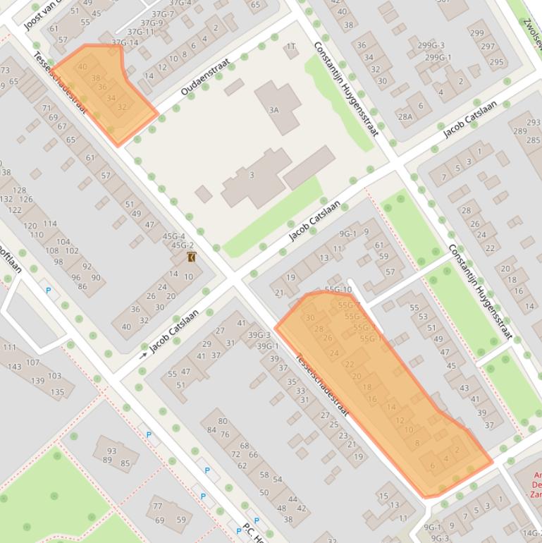 Kaart van postcodegebied 7412NC.