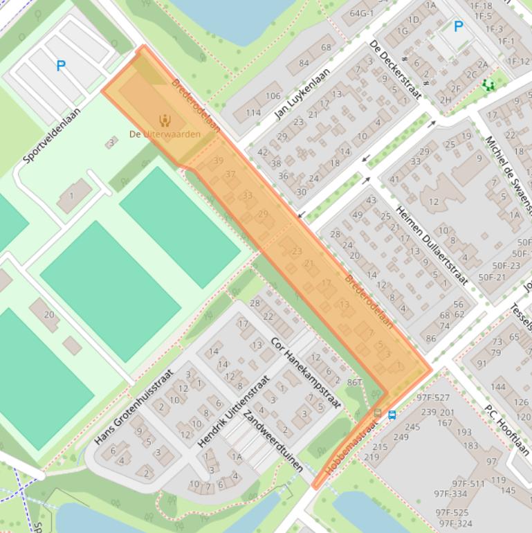 Kaart van postcodegebied 7412NG.