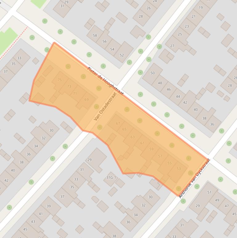 Kaart van postcodegebied 7412RW.