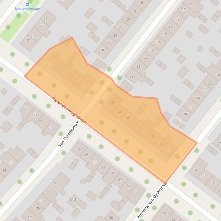 Kaart van postcodegebied 7412RZ.