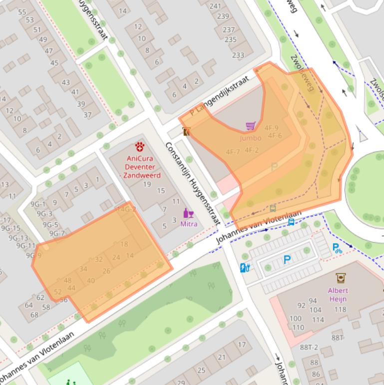 Kaart van postcodegebied 7412SL.