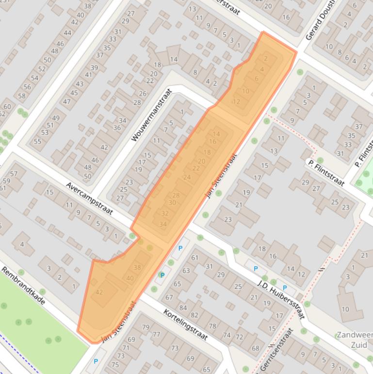 Kaart van postcodegebied 7412TC.