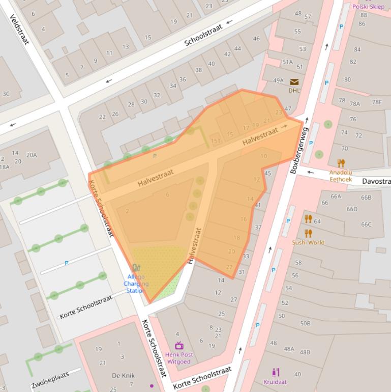 Kaart van postcodegebied 7412VN.