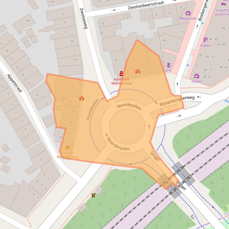 Kaart van postcodegebied 7412VS.