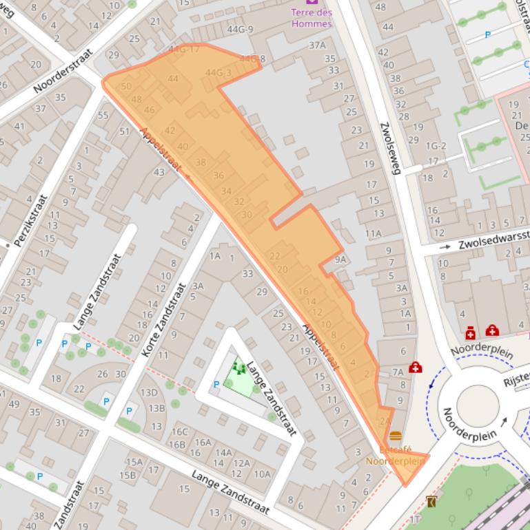 Kaart van postcodegebied 7412VV.