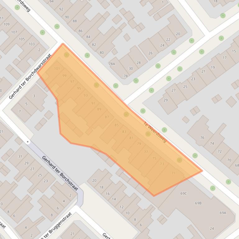 Kaart van postcodegebied 7412WP.