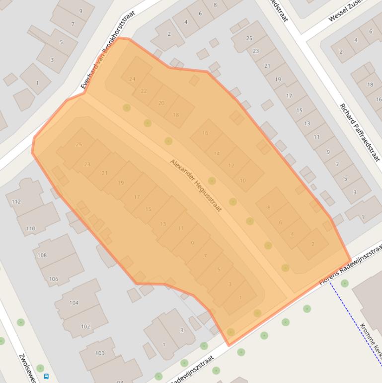 Kaart van postcodegebied 7412XN.