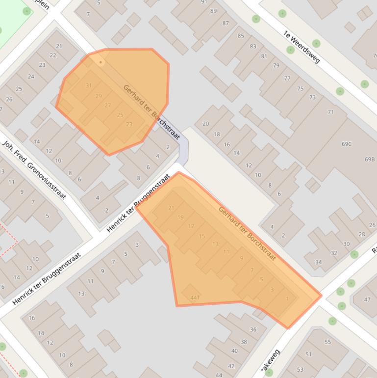 Kaart van postcodegebied 7412ZH.