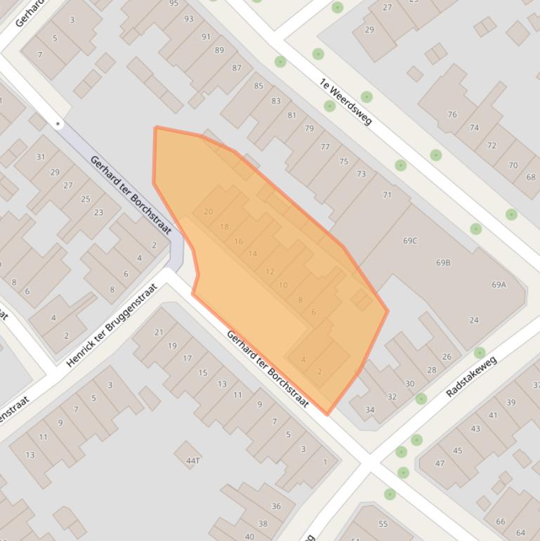 Kaart van postcodegebied 7412ZK.