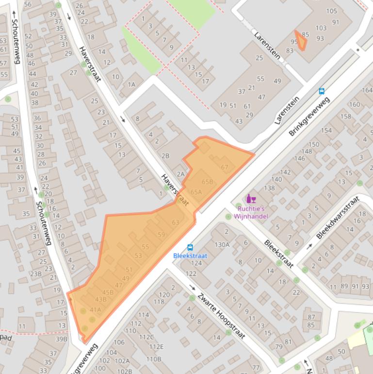 Kaart van postcodegebied 7413AB.