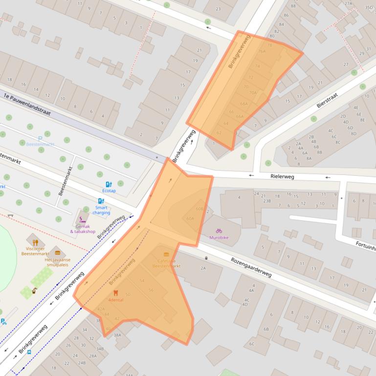 Kaart van postcodegebied 7413AD.