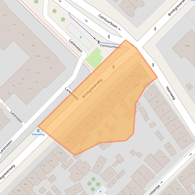 Kaart van postcodegebied 7413AH.