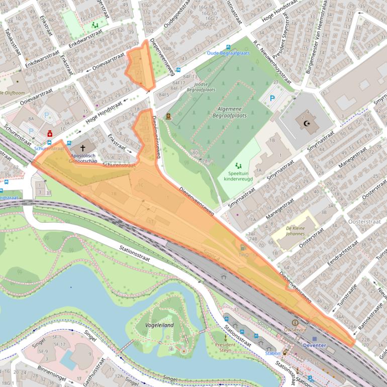 Kaart van postcodegebied 7413AK.