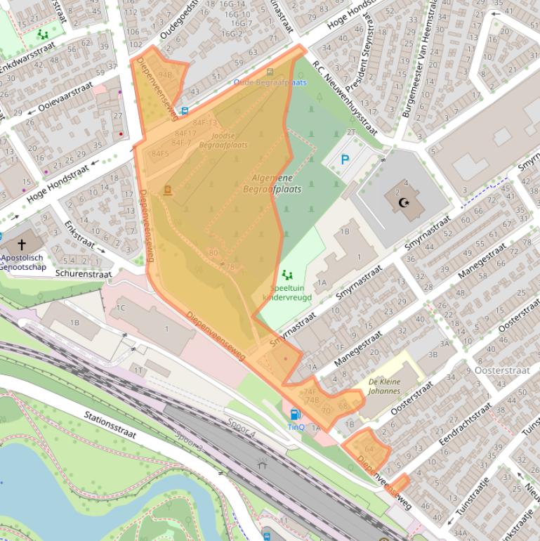 Kaart van postcodegebied 7413AS.
