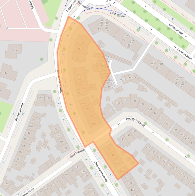 Kaart van postcodegebied 7413AW.