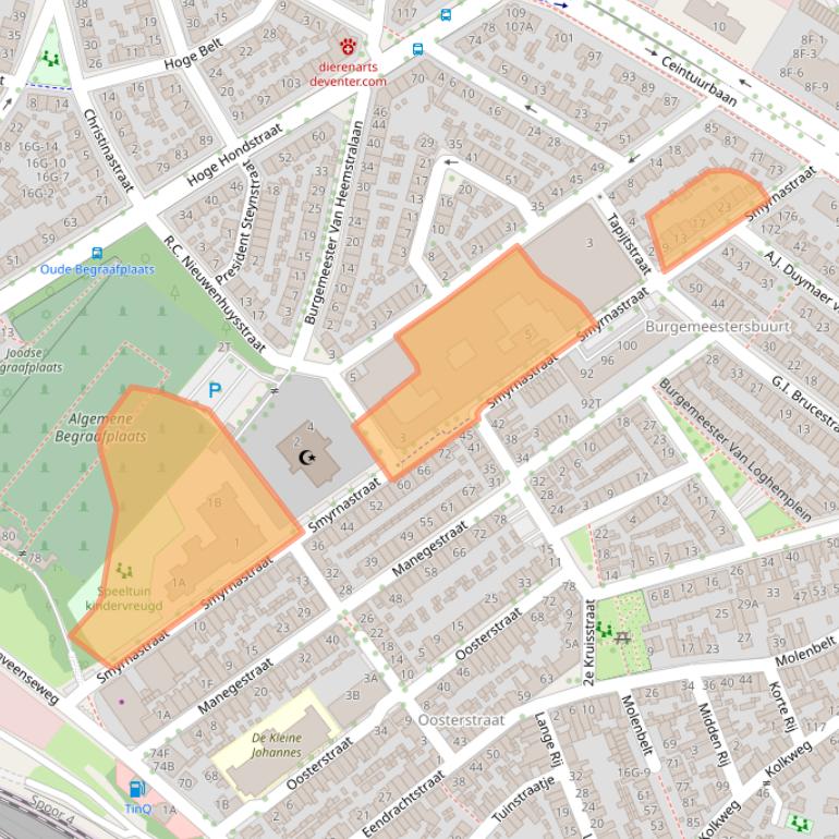 Kaart van postcodegebied 7413BA.