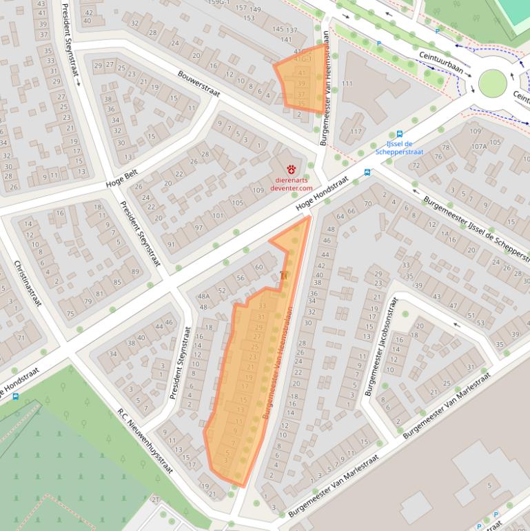 Kaart van postcodegebied 7413BS.