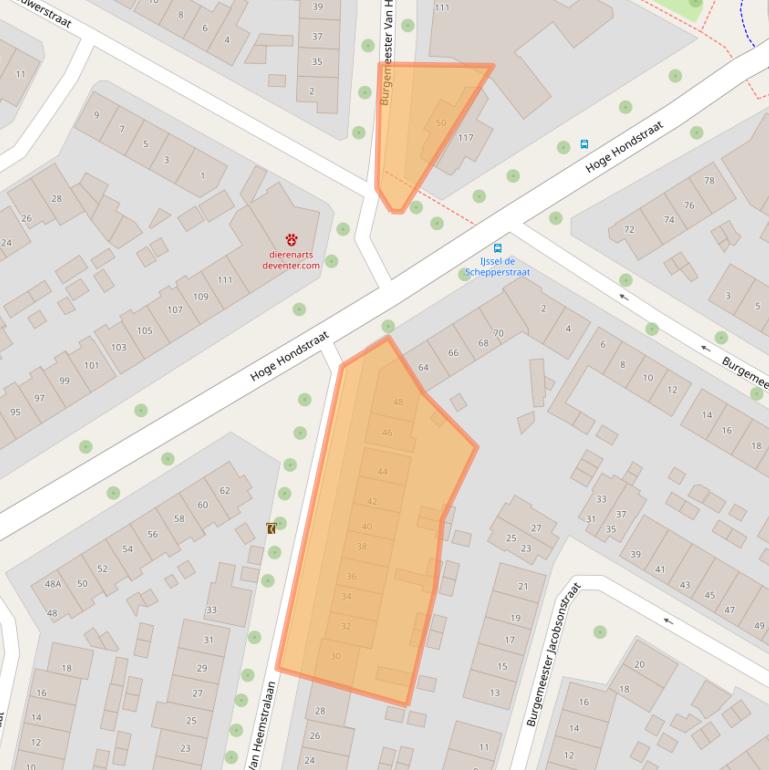 Kaart van postcodegebied 7413BV.