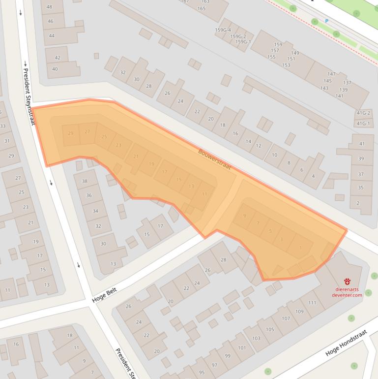 Kaart van postcodegebied 7413BW.