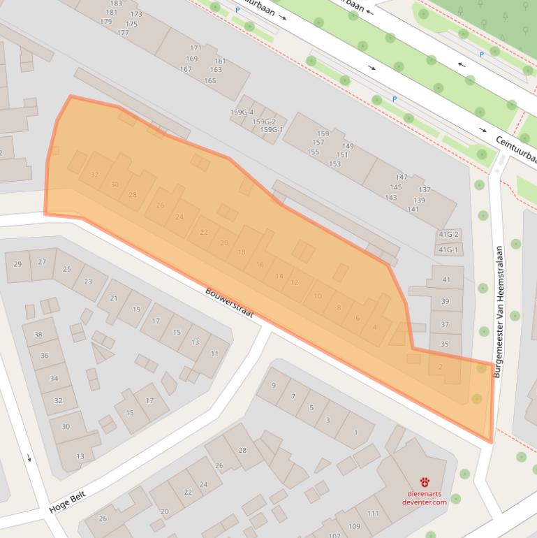 Kaart van postcodegebied 7413BX.