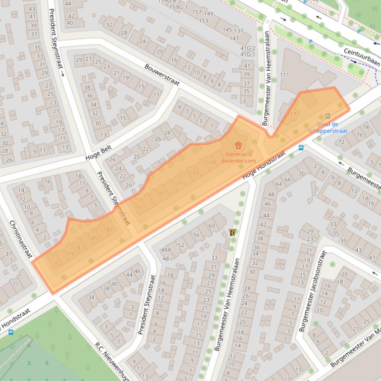 Kaart van postcodegebied 7413CE.