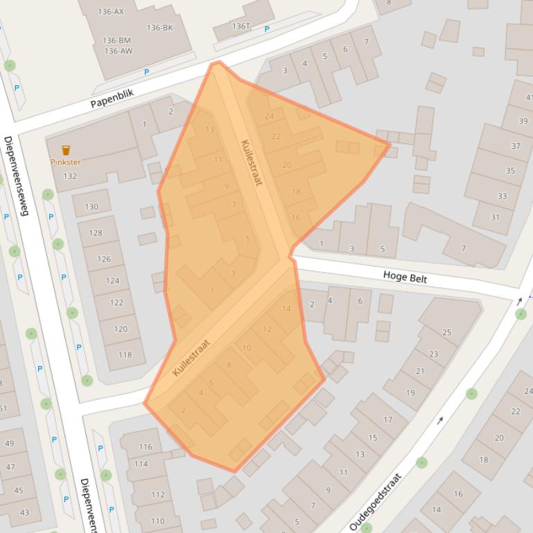 Kaart van postcodegebied 7413CK.