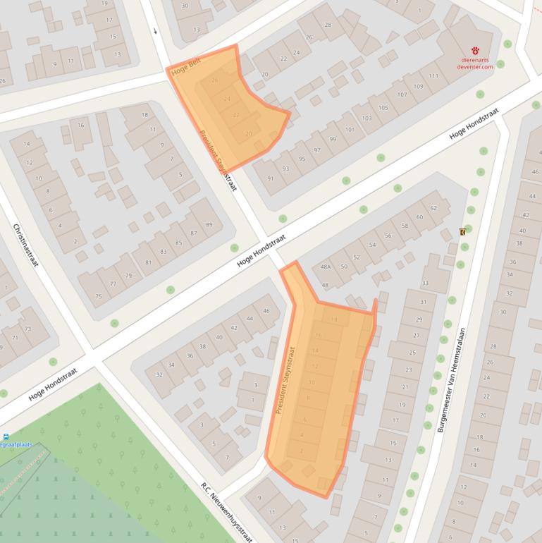 Kaart van postcodegebied 7413CN.