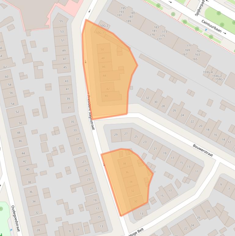 Kaart van postcodegebied 7413CP.