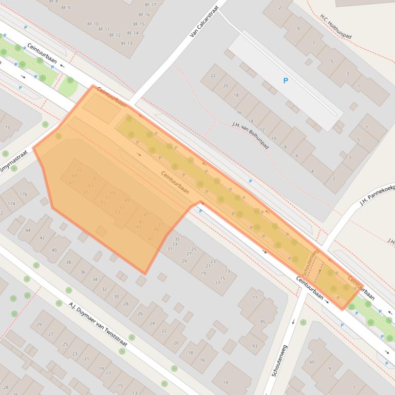 Kaart van postcodegebied 7413DB.