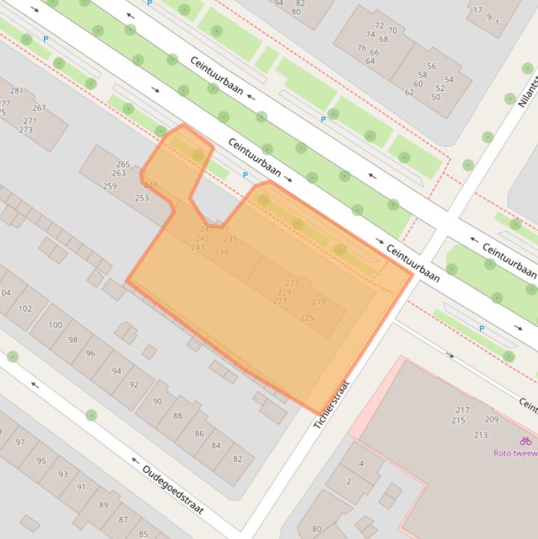 Kaart van postcodegebied 7413DG.