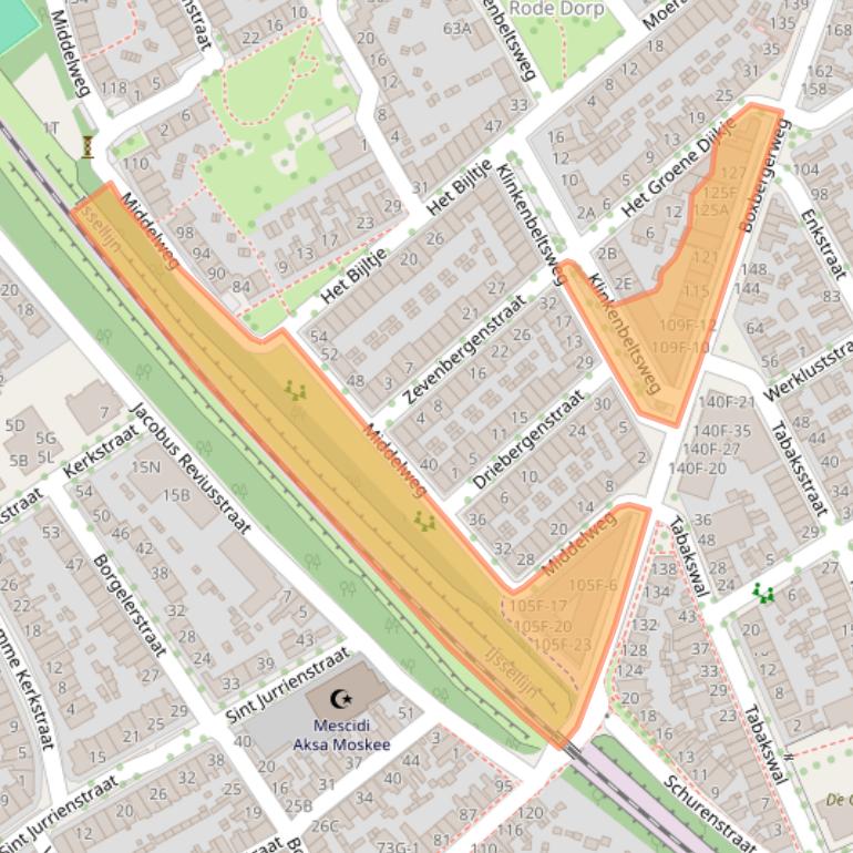 Kaart van postcodegebied 7413EN.