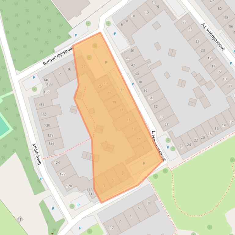 Kaart van postcodegebied 7413PE.