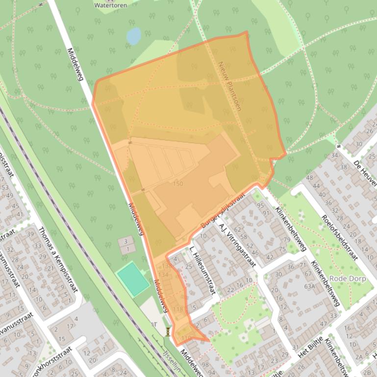 Kaart van postcodegebied 7413PZ.