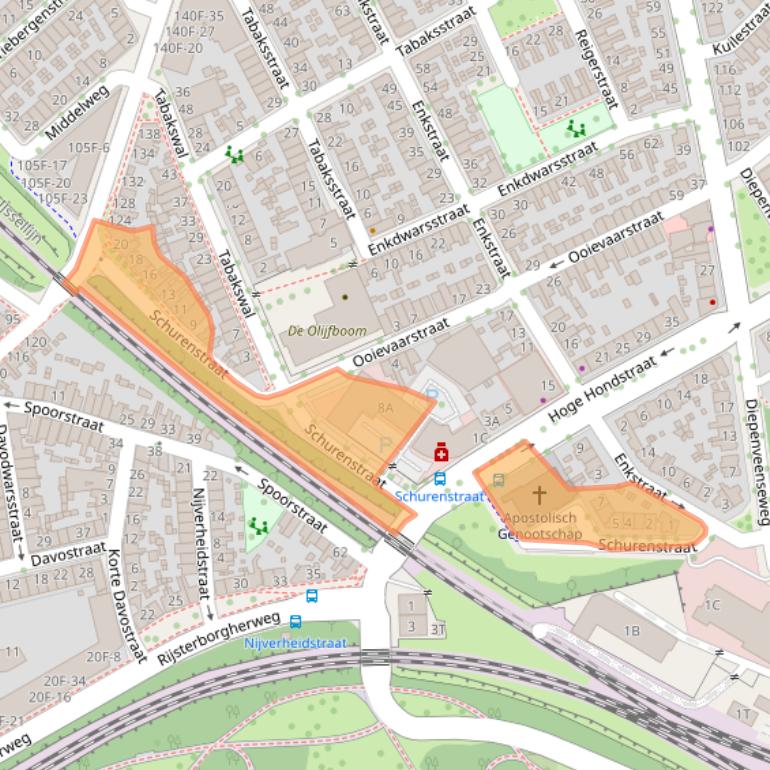 Kaart van postcodegebied 7413RA.
