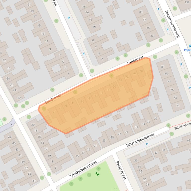 Kaart van postcodegebied 7413RB.