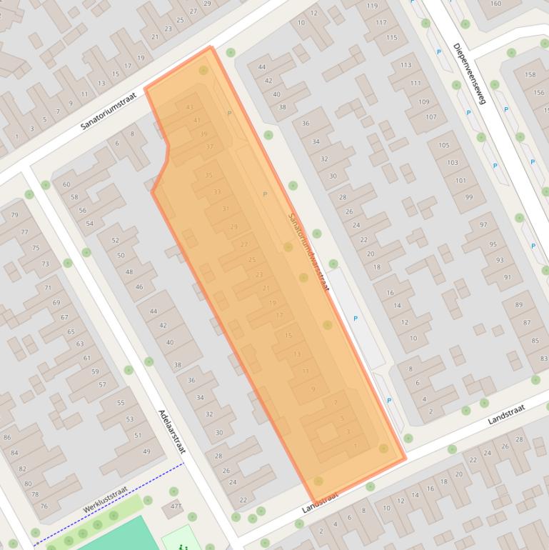 Kaart van postcodegebied 7413RE.