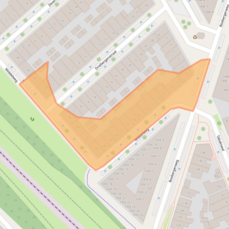 Kaart van postcodegebied 7413RX.