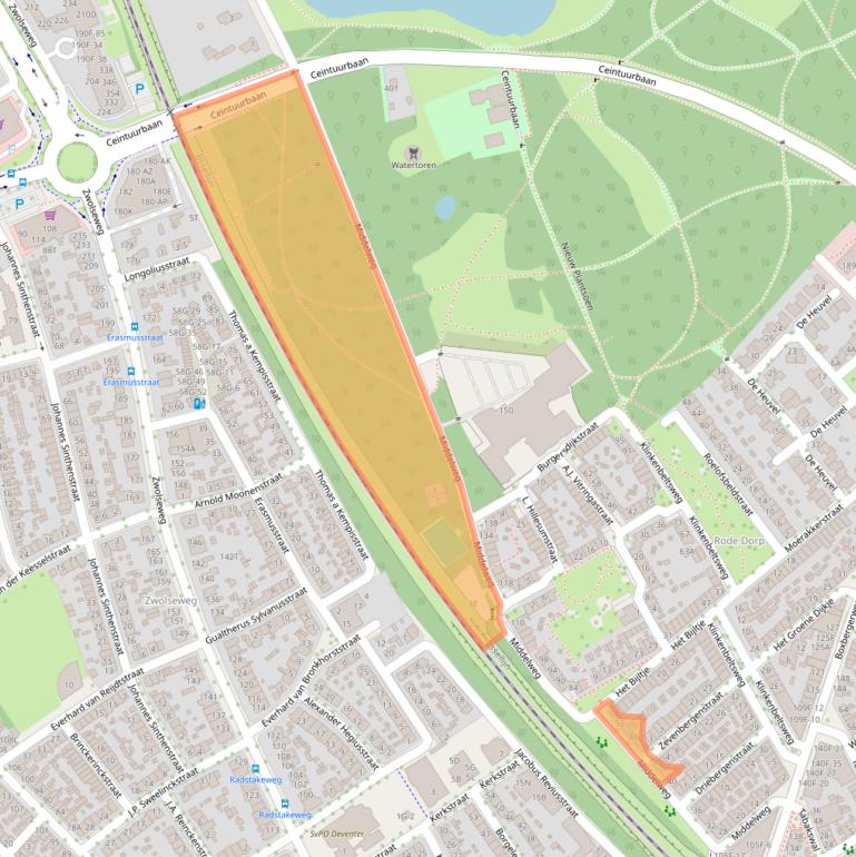 Kaart van postcodegebied 7413RZ.