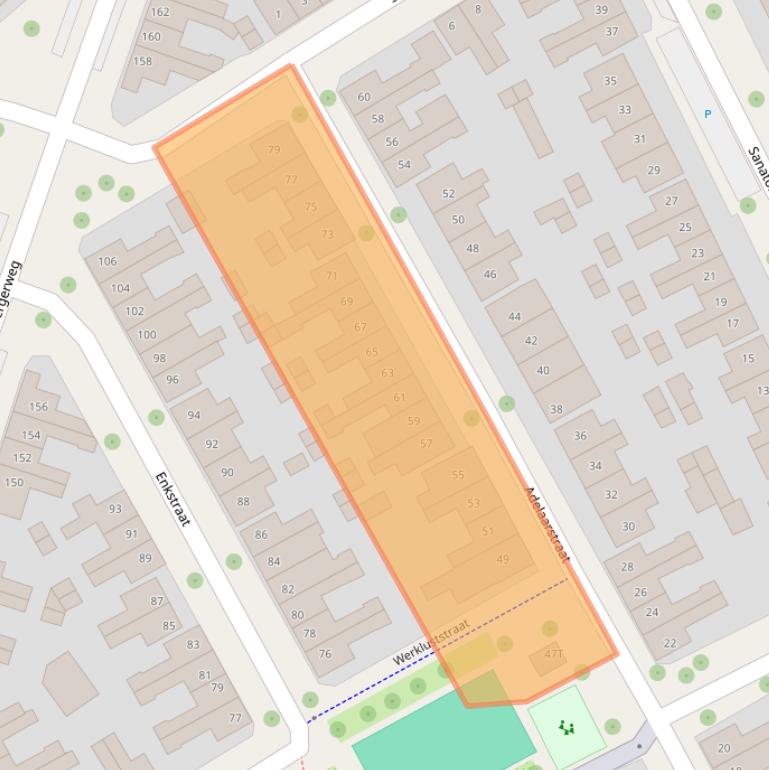 Kaart van postcodegebied 7413SC.